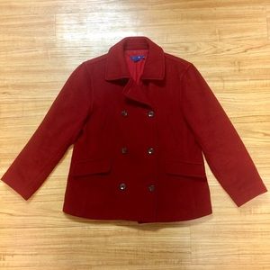 J Crew Peacoat Women's Medium Wool/Cashmere Maroon